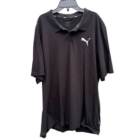 PUMA Men's Black XL Short Sleeve Polo Shirt Casual Collared Top - Picture 1 of 5